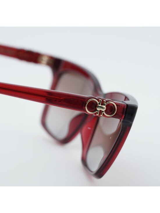 Salvatore Ferragamo SF1027S 655 Sunglasses Wine Square Frame, Brown Lenses main image 6